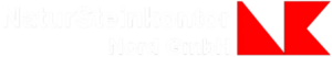 Logo Marke Natursteinkontor Nord in weiß und rot